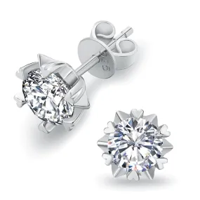 0.5/1 Carats *2 VVS1 Snowflake Moissanite Earrings 0057