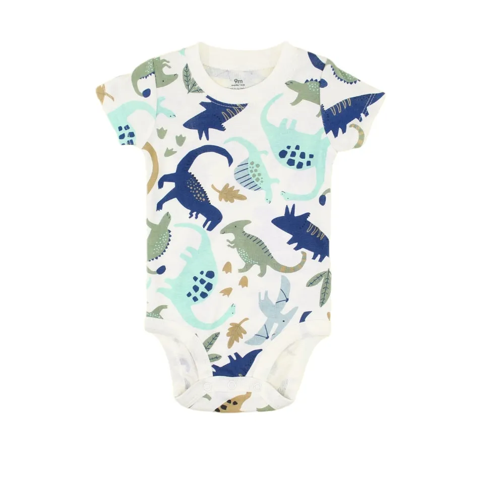 2 Pc Cotton Romper And Shorts Set - Dino