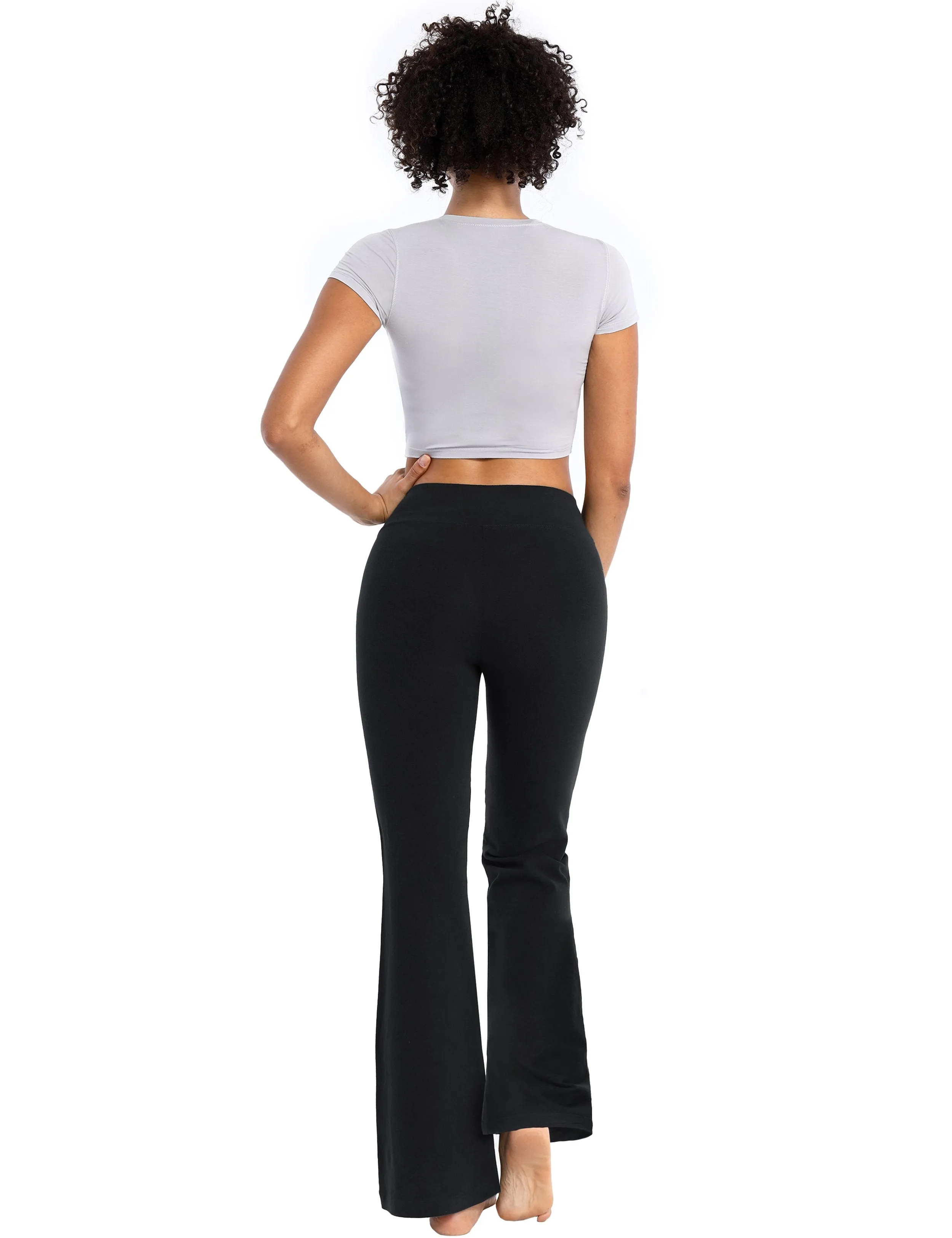 29" 31" 33" 35" Cotton Bootcut Leggings black ins