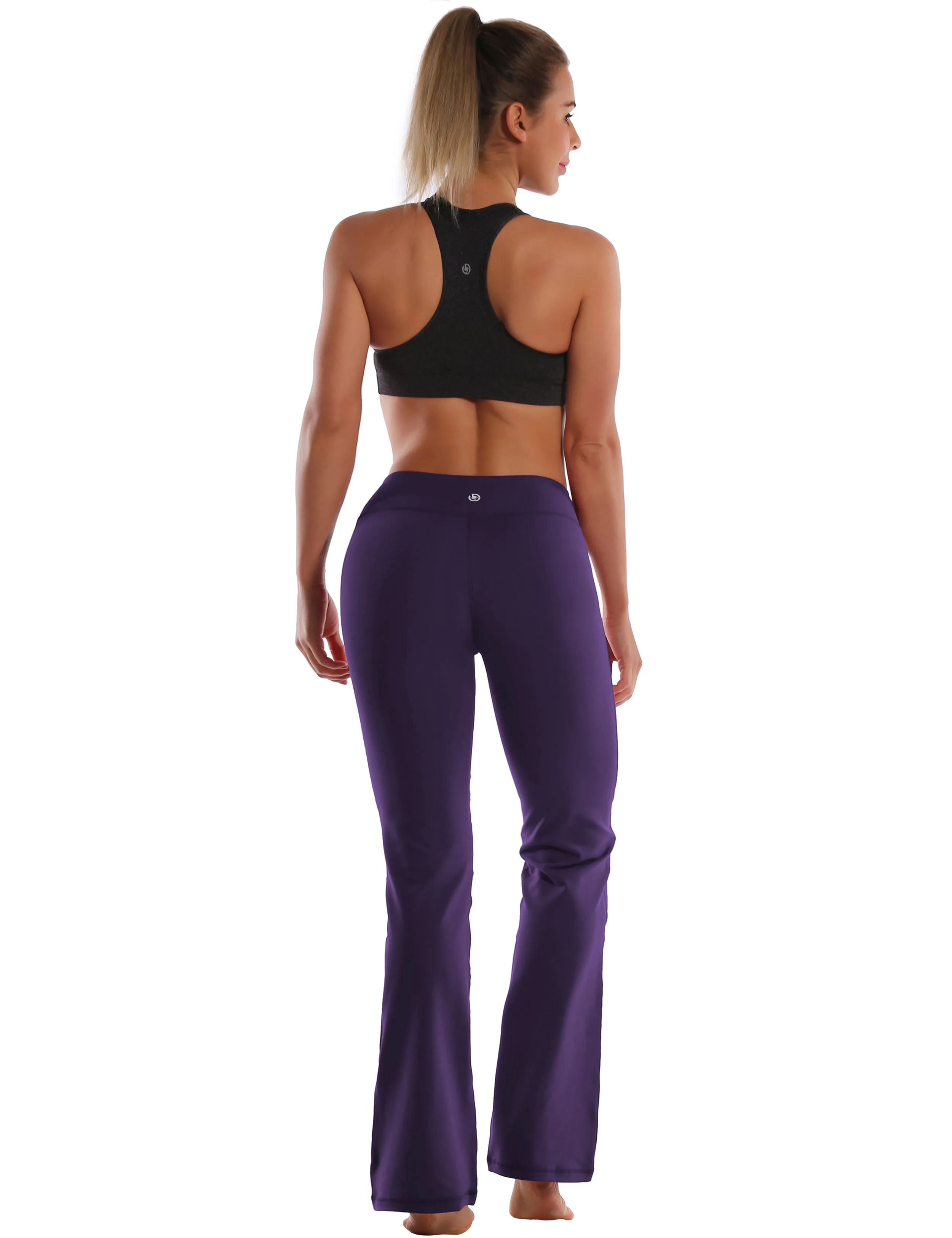 29" 31" 33" 35" Cotton Nylon Bootcut Leggings darkpurple