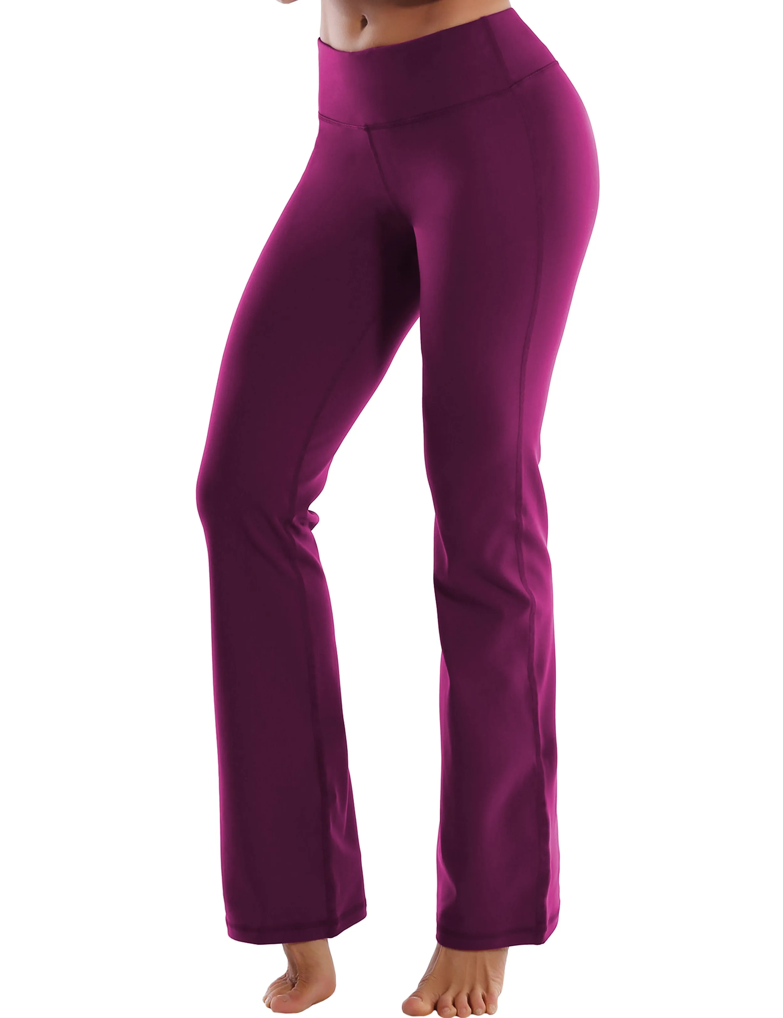 29" 31" 33" 35" Cotton Nylon Bootcut Leggings plum