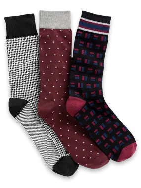 3 Pack Cotton Blend Sock - Black Multi