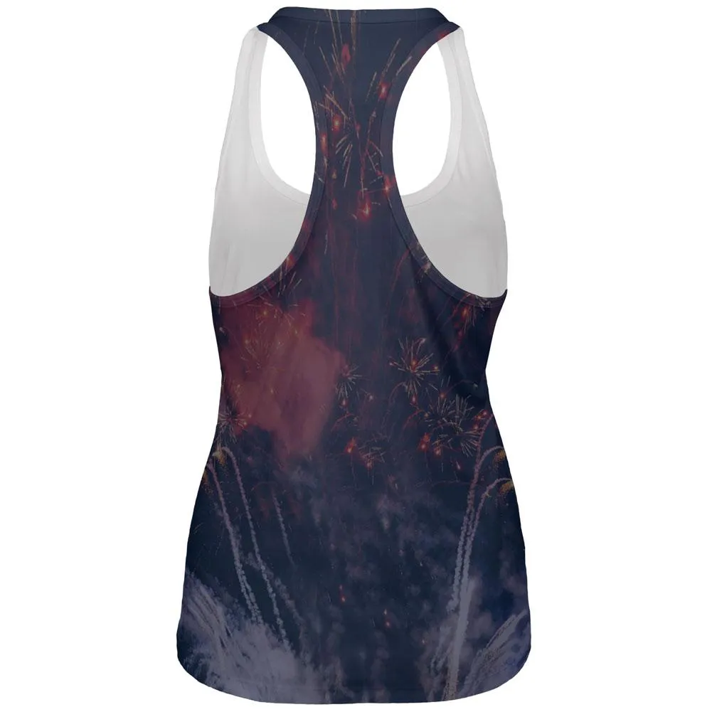 4th Of July USA Patriotic T-Rex All Over Womens Work Out Tank Top