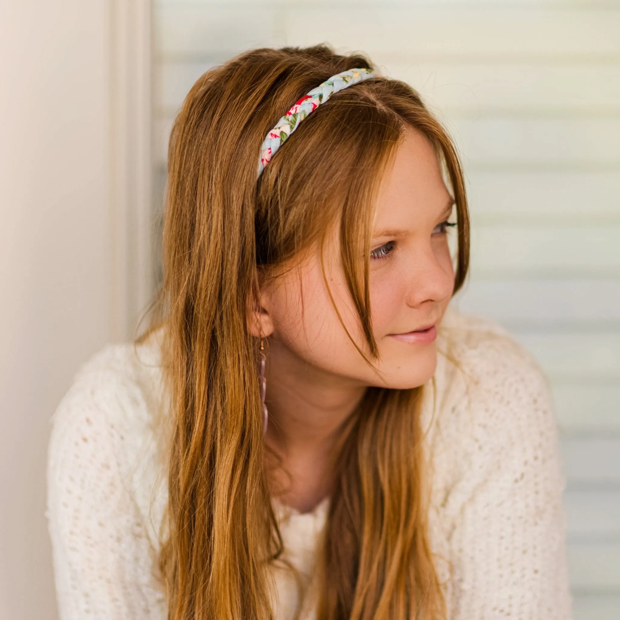 Adjustable Floral Braided Headbands - 4 Pack