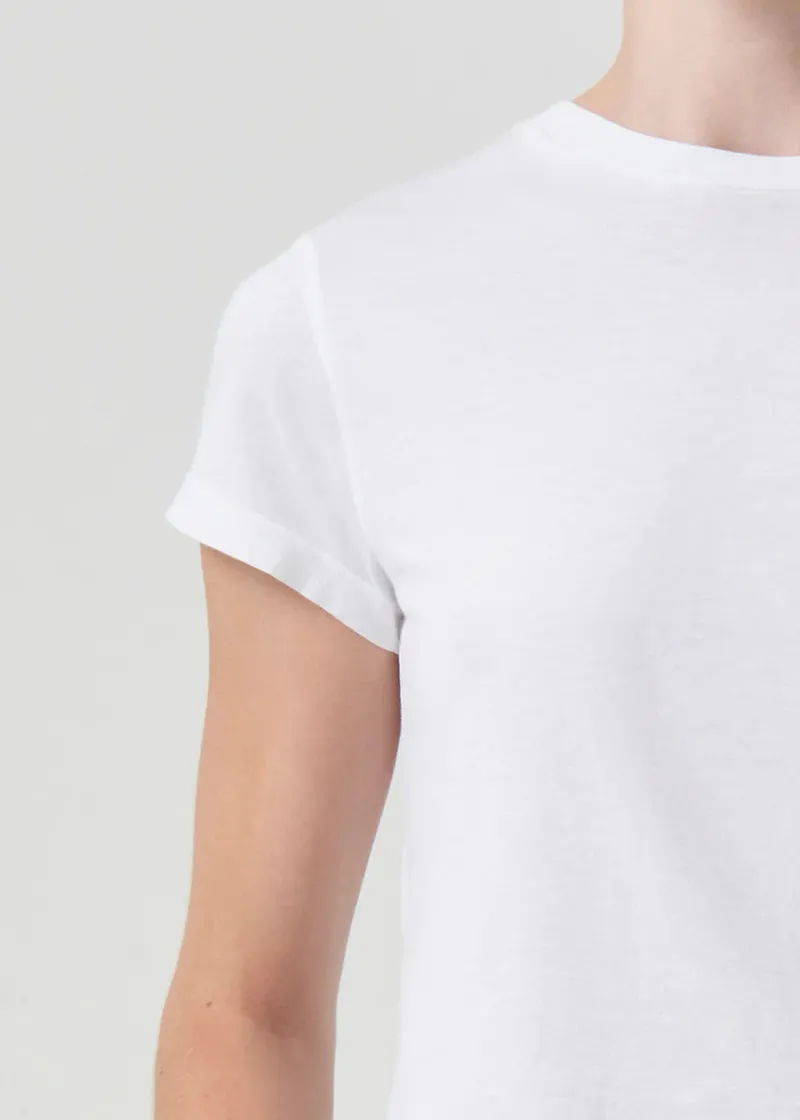 AGOLDE ADINE SHRUNKEN TEE  IN WHITE