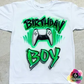 Airbrush Gamer Birthday Boy Shirt Design