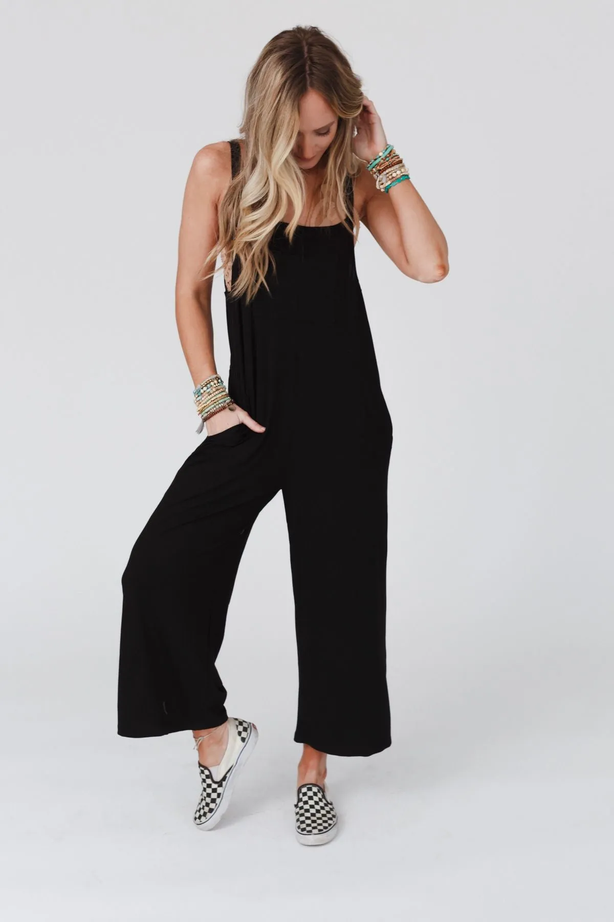 All My Soul Pocketed Jumpsuit - Black