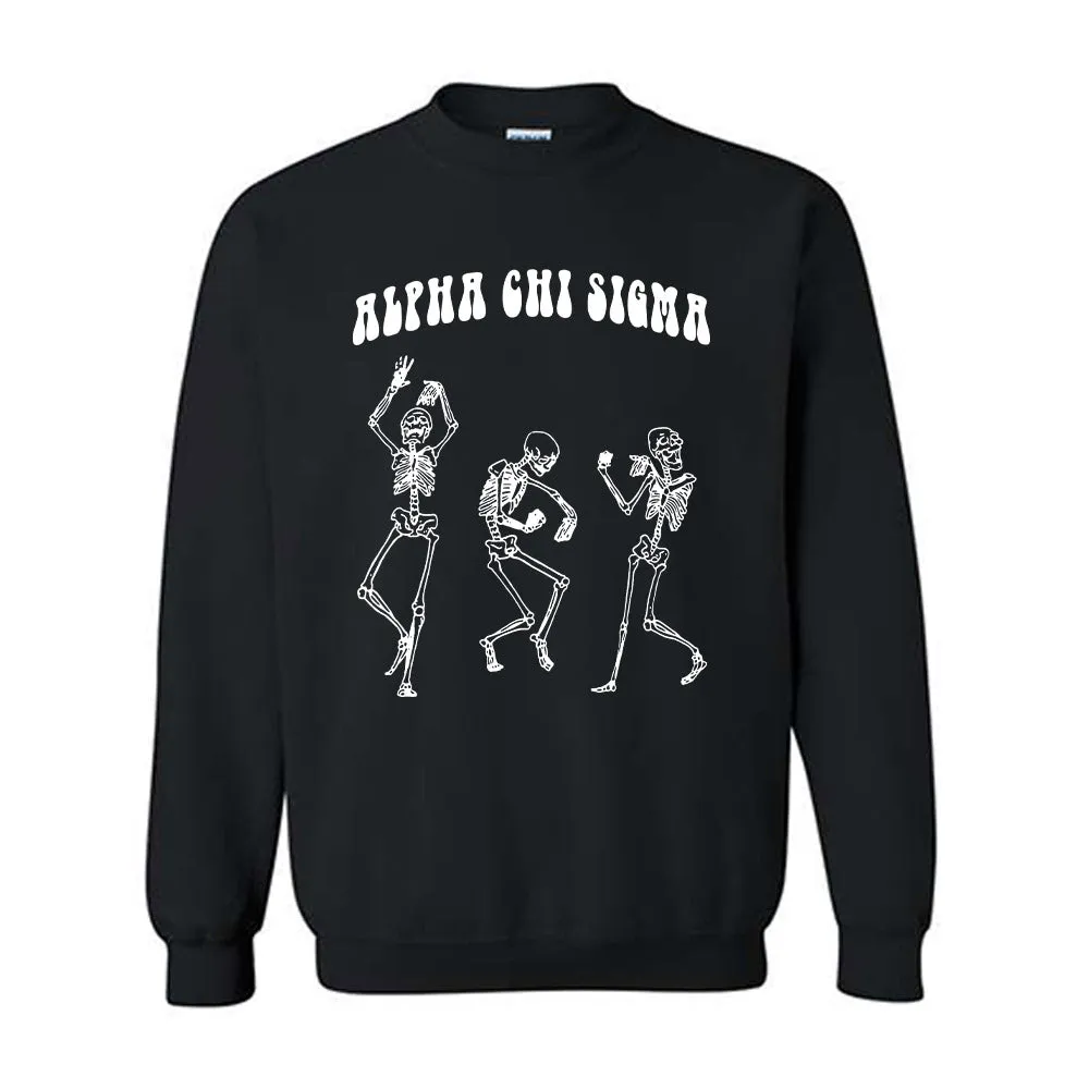 Alpha Chi Sigma Dancing Skeletons Crewneck Sweatshirt