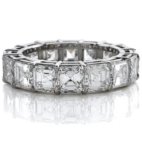 Asscher Cut Diamond Eternity Band Ring Platinum 7.84 carats