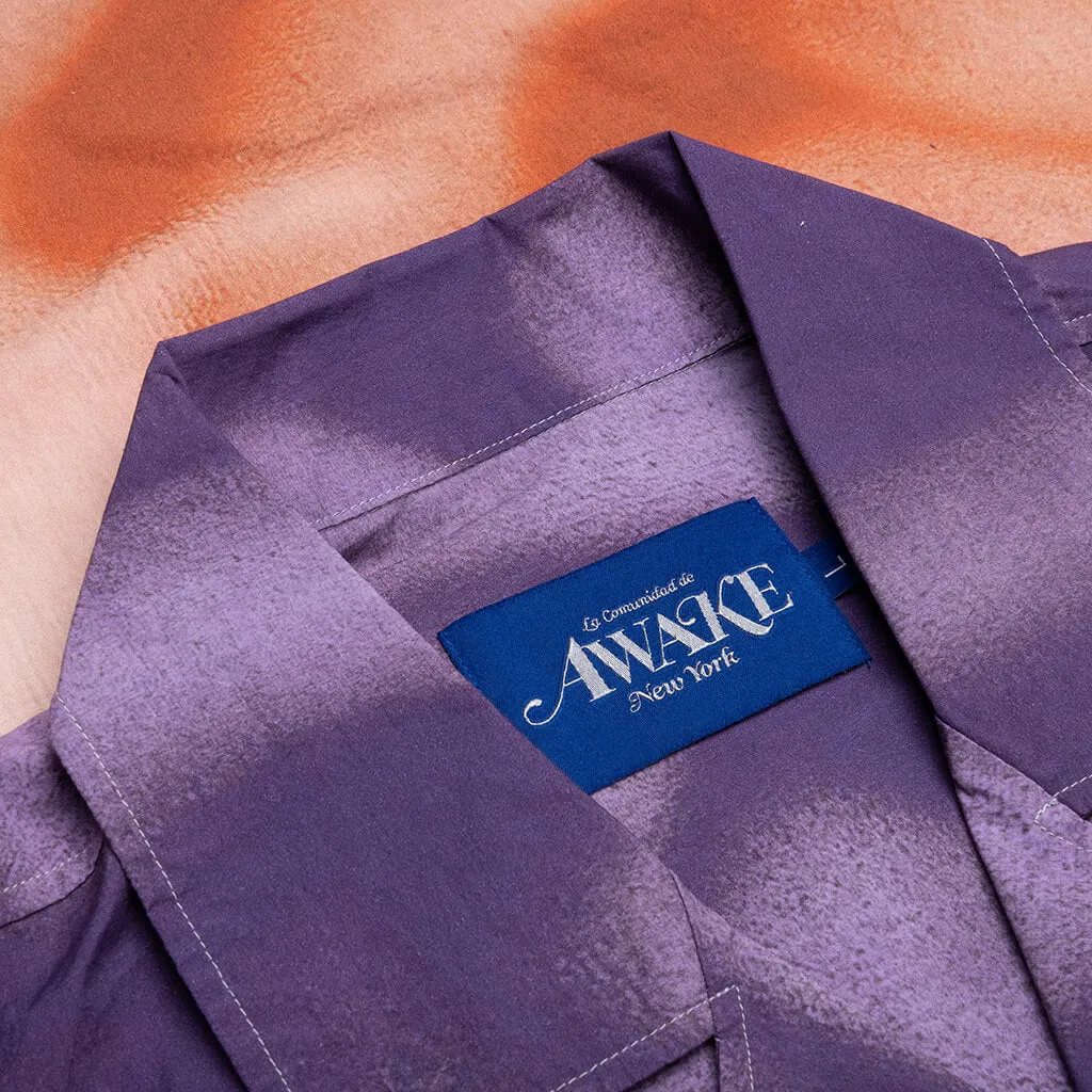 Awake NY x Mundo Dip Dyed Camp Shirt - Magenta/Orange