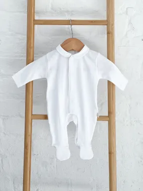 BabyGi White Cotton Angel Wing Peter Pan Baby Grow