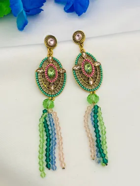 Beautiful Multicolor Gold Plated Earrings For Women