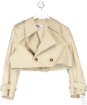 BOA Beige Cropped Cotton Trench Coat UK XS