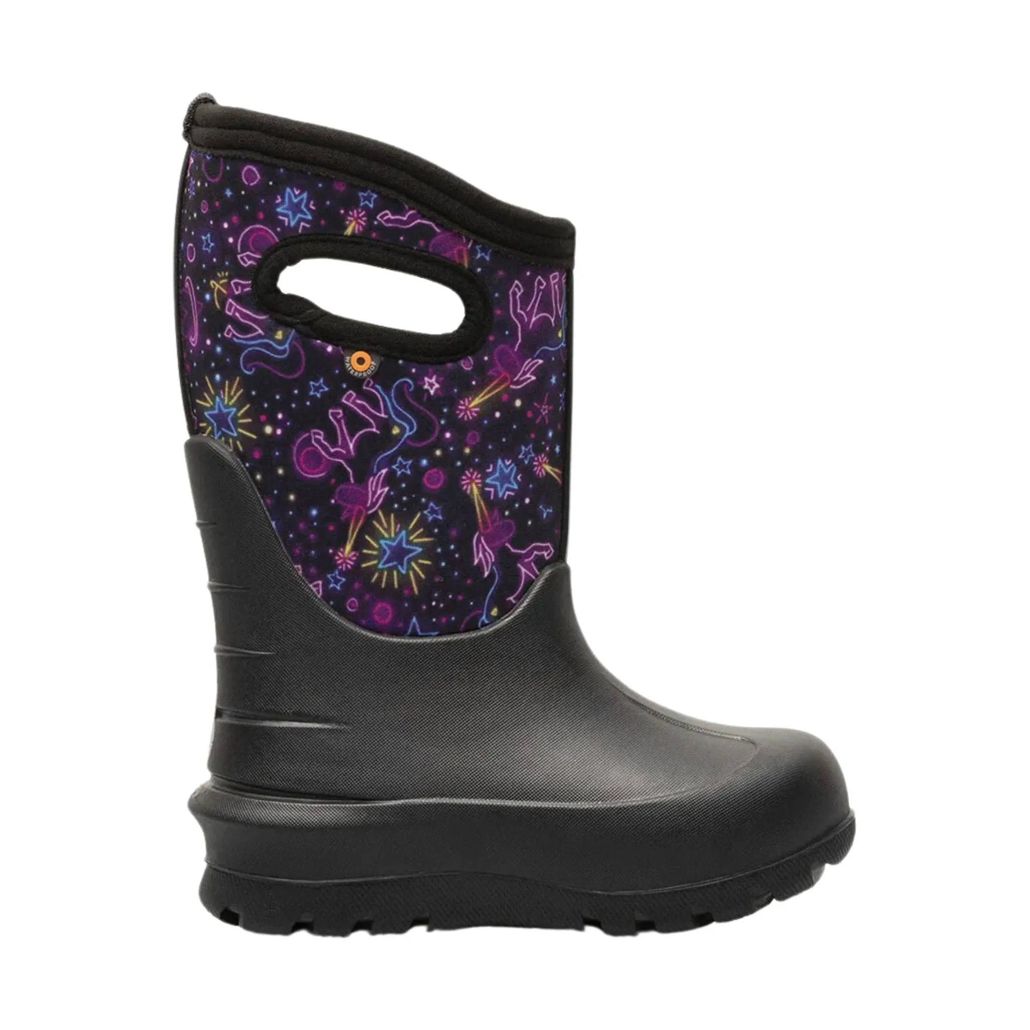 Bogs Kids' Neo Classic Neon Unicorn Waterproof Winter Boots - Black Multi