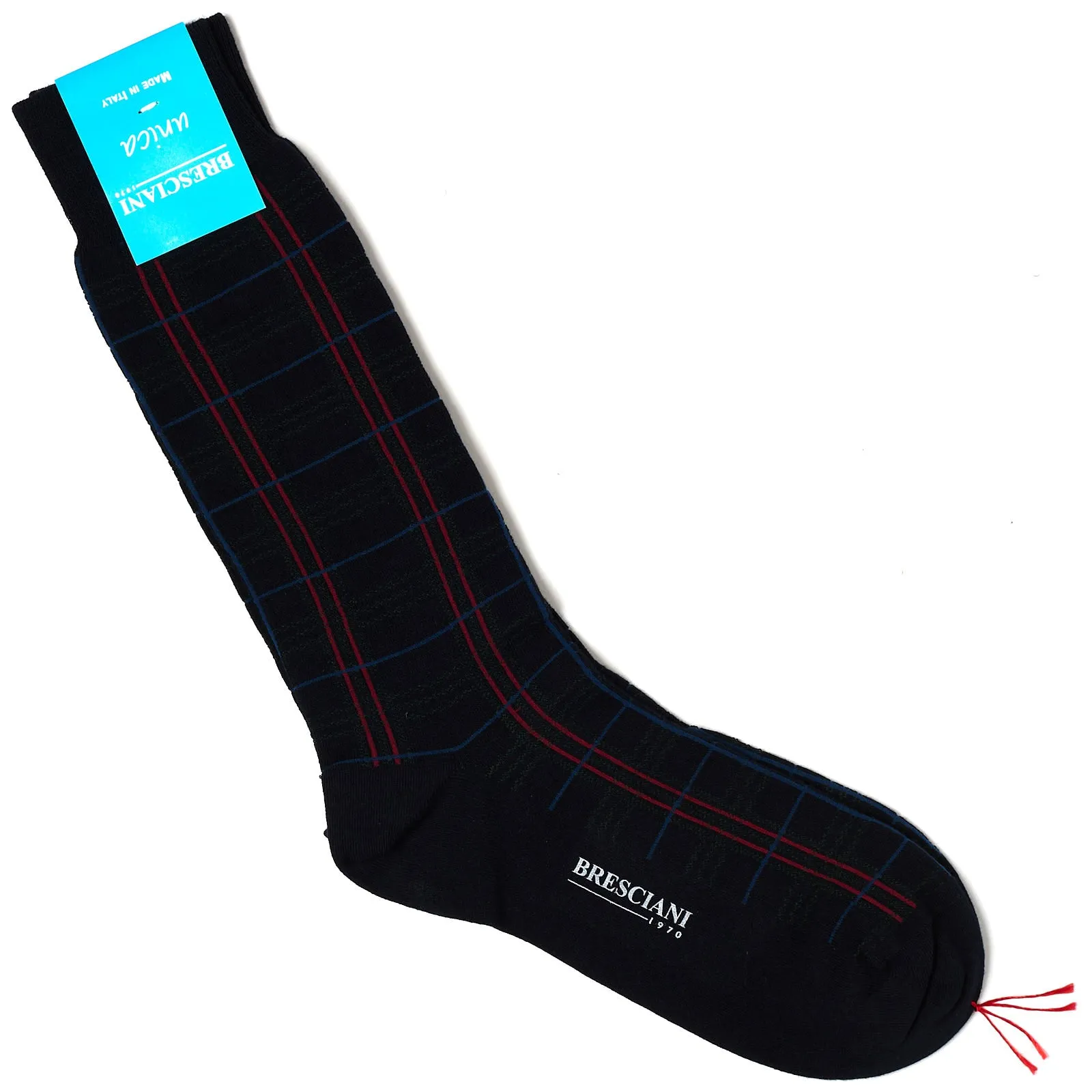 BRESCIANI Cotton Small Design Mid Calf Length Socks US M-L