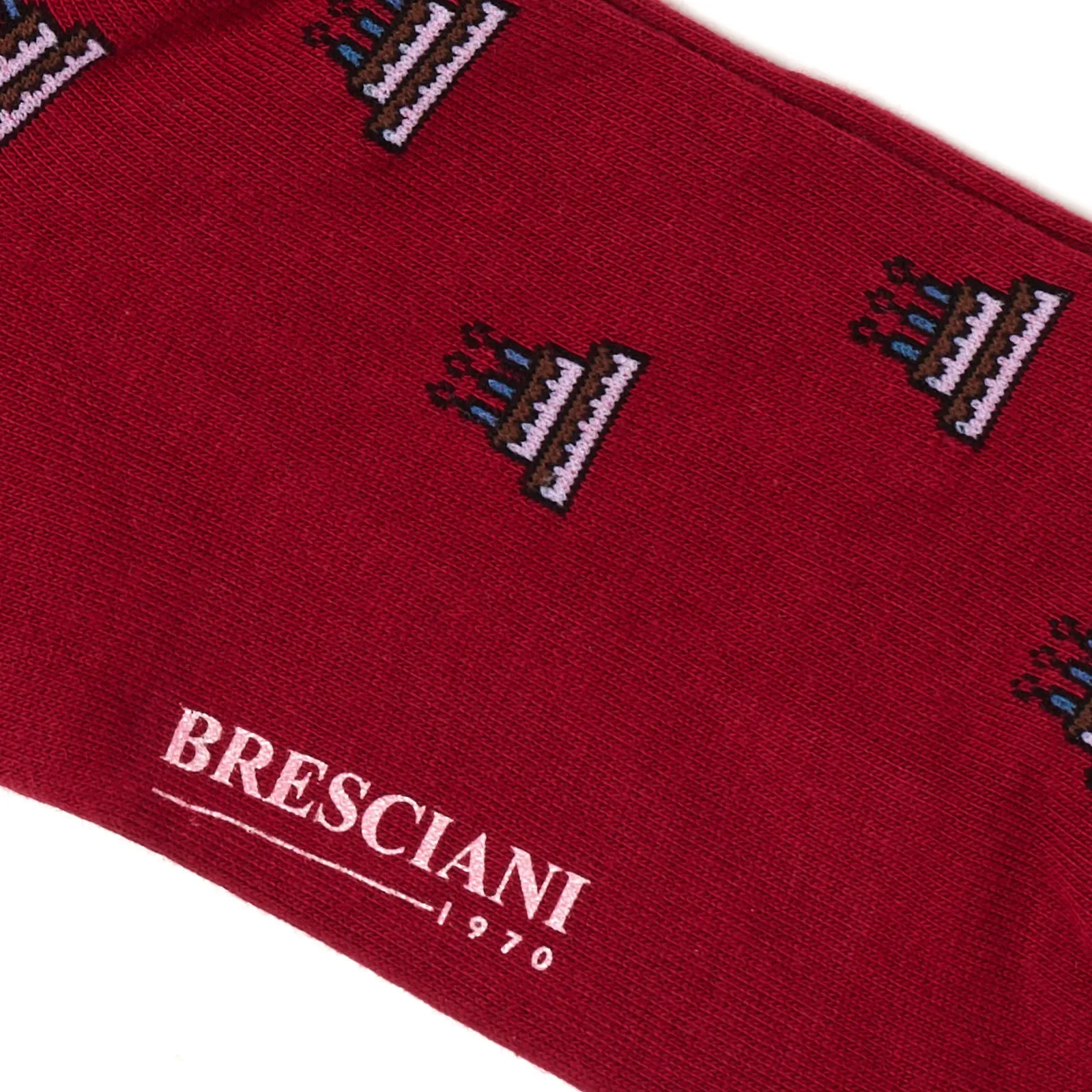 BRESCIANI Cotton Small Design Mid Calf Length Socks US M-L