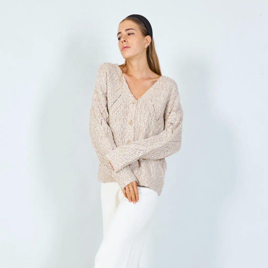 Chunky knit button-up cardigan wholesale