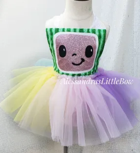 Coco Melon inspired pastel tutu Romper