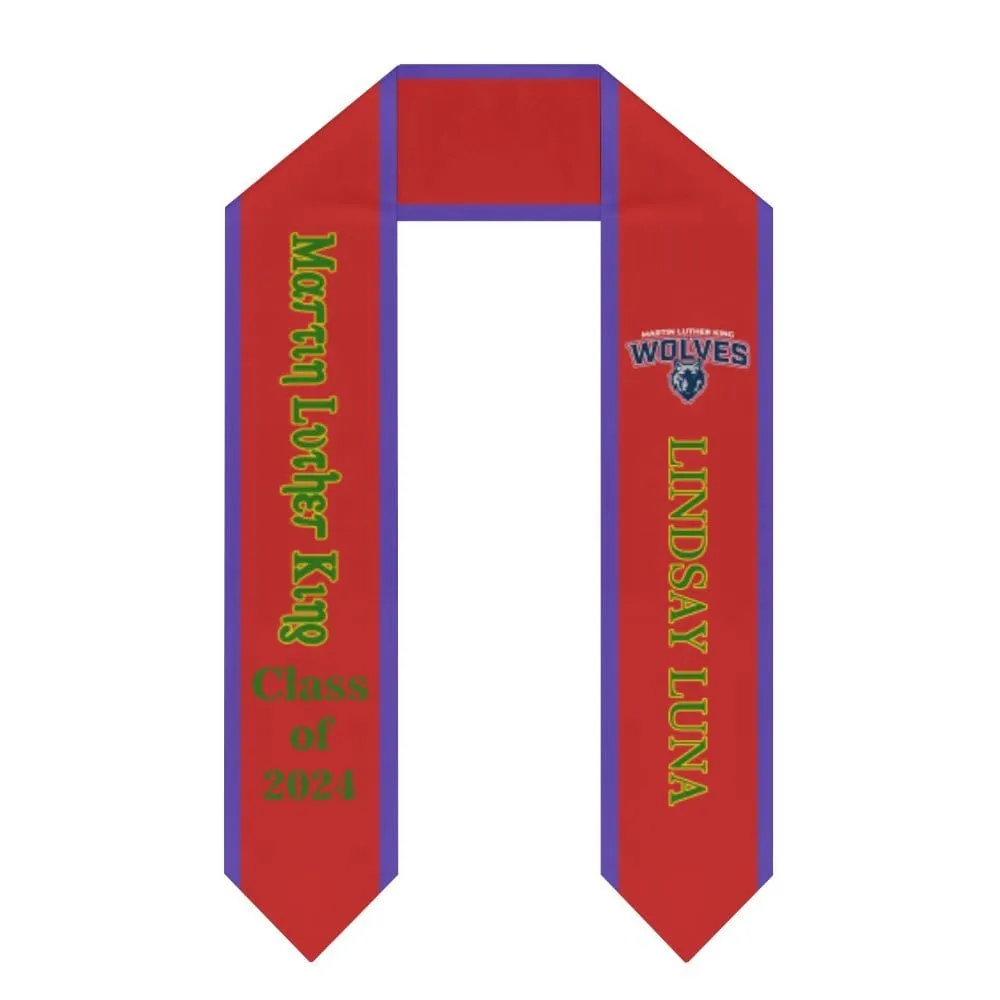 Custom Name&Logo Red Graduation Stoles Sash Class of 2024 Graduation Gift