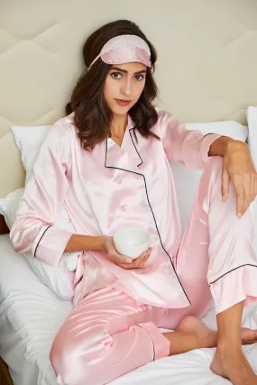 Double Breast Pink Satin Night suit