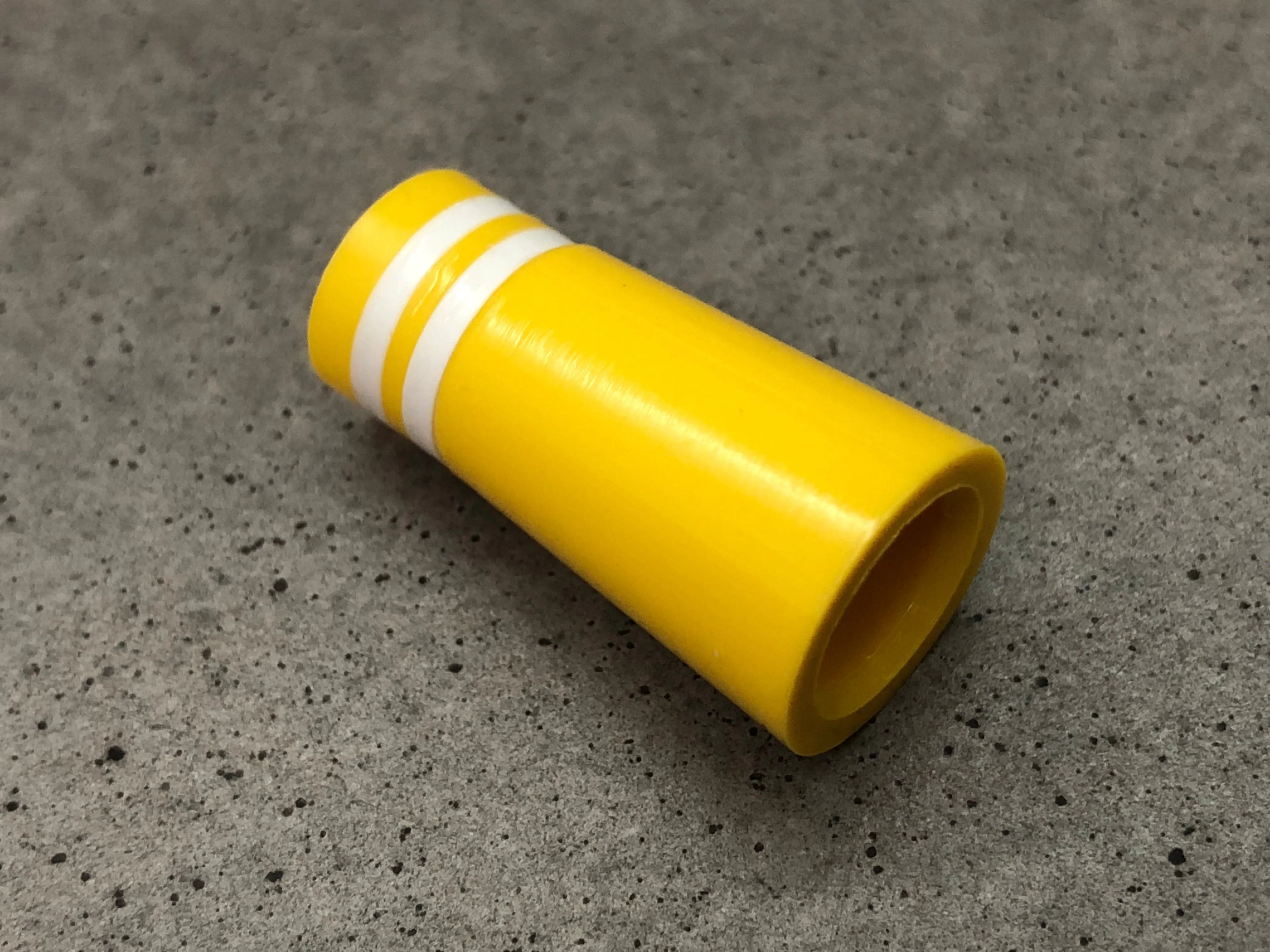 Flat-Top 12 Ferrules Yellow with Double White Stripes