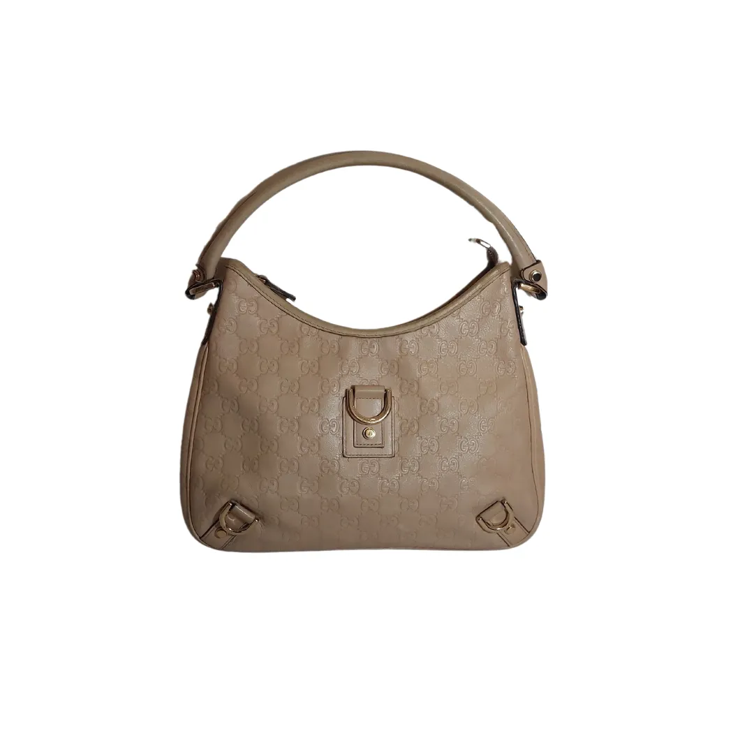 Gucci Beige Leather Abbey D-Ring Shoulder Bag | Pre Loved |