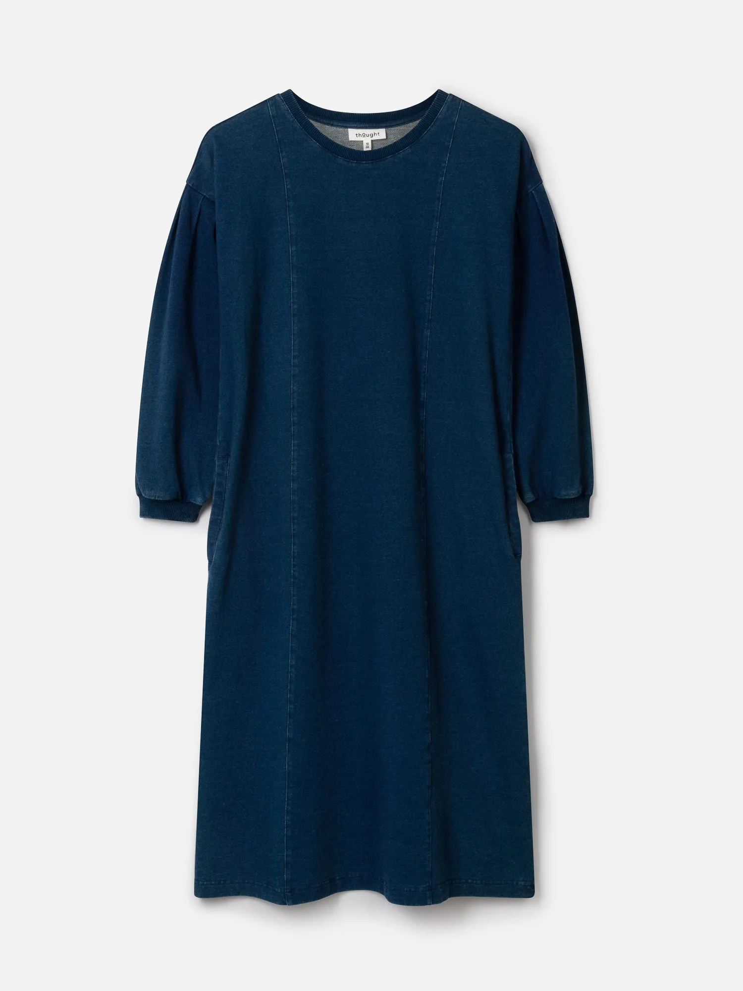 Iona Organic Cotton Jersey Sweat Dress - Indigo Blue