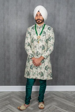 JEEVAT Mint and Green Sherwani Jacket