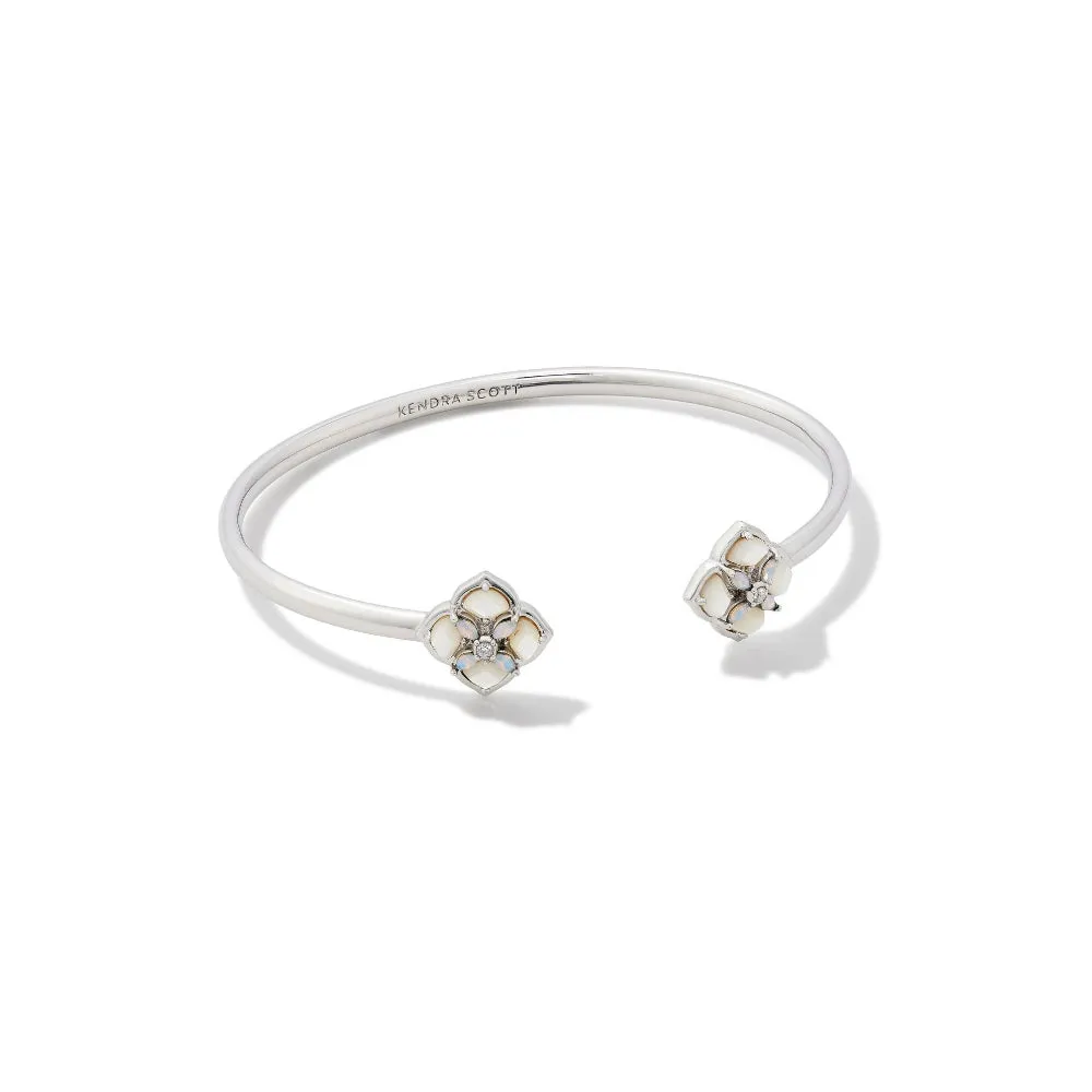 Kendra Scott Dira Stone Rhodium Cuff Bracelet in Ivory Mix