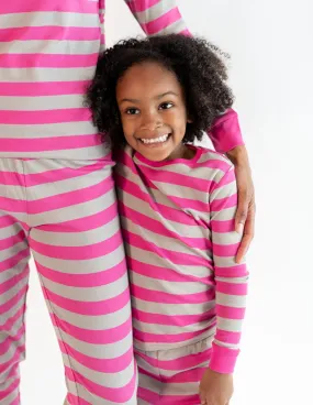 Kids Two Piece Berry & Chime Stripes Pajamas