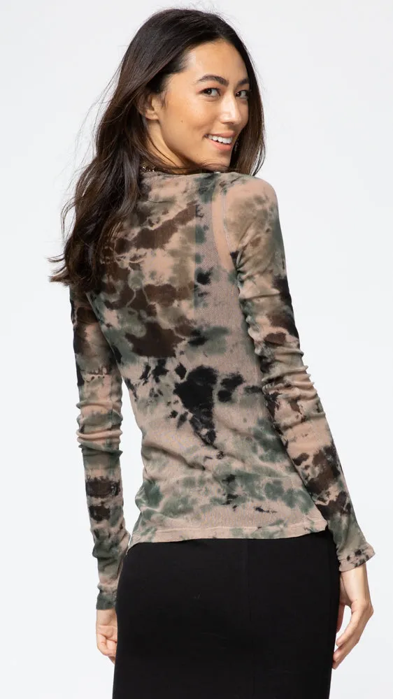 Long Sleeve Mesh Tee TD - Army Calico