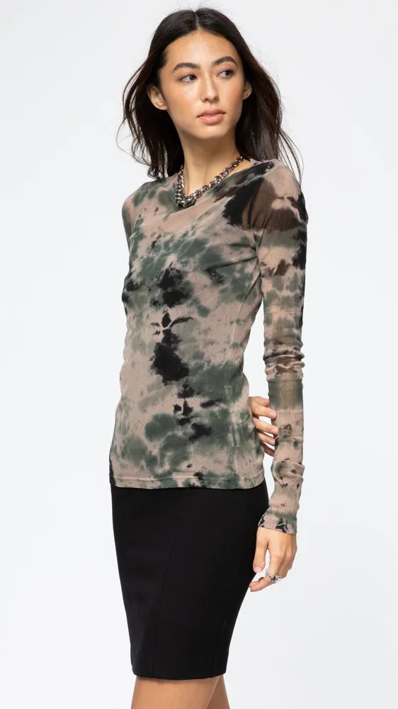 Long Sleeve Mesh Tee TD - Army Calico