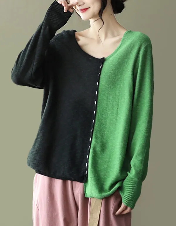 Loose Long-sleeved Knitted Sweater