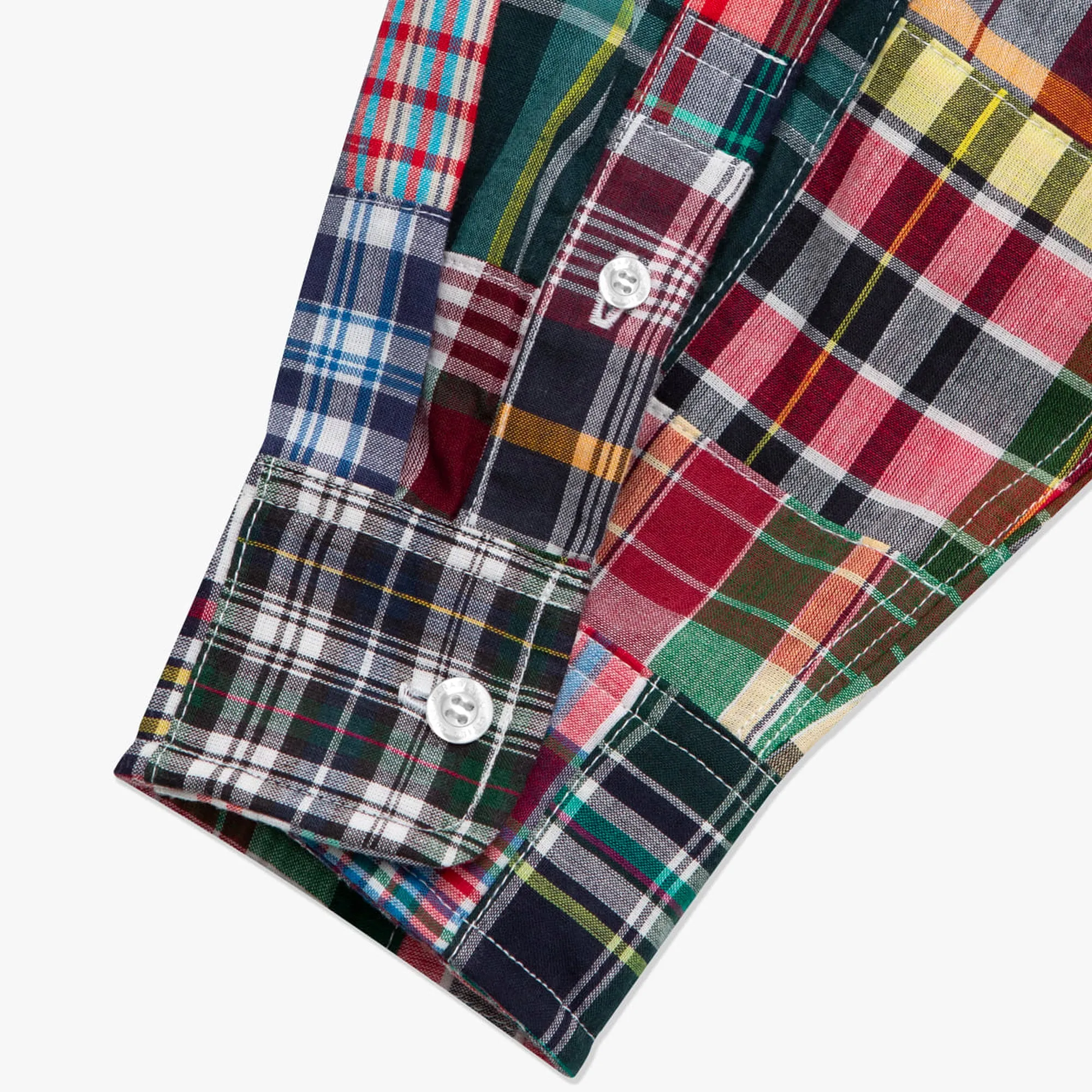 Lost Management Cities Mens Madras Patchwork Shirt