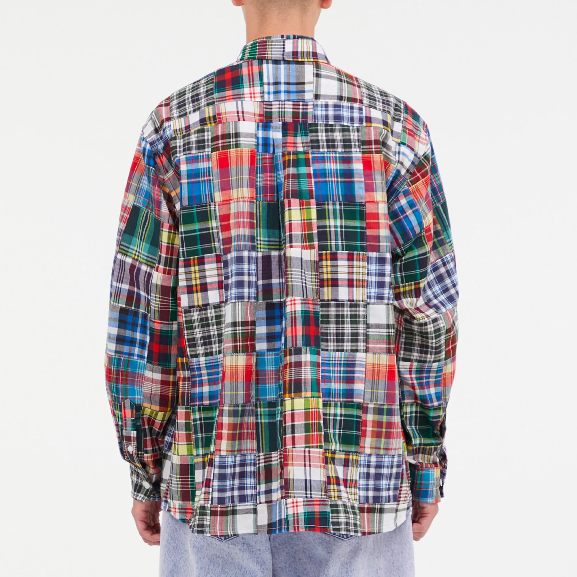 Lost Management Cities Mens Madras Patchwork Shirt