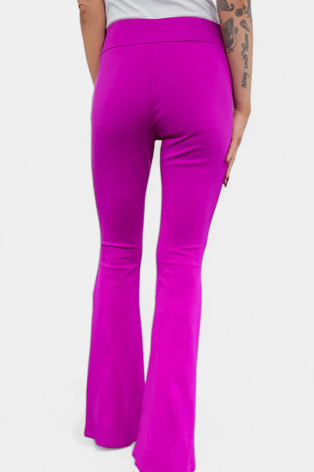 Magenta High Waisted Flare Pants [NO RETURNS]