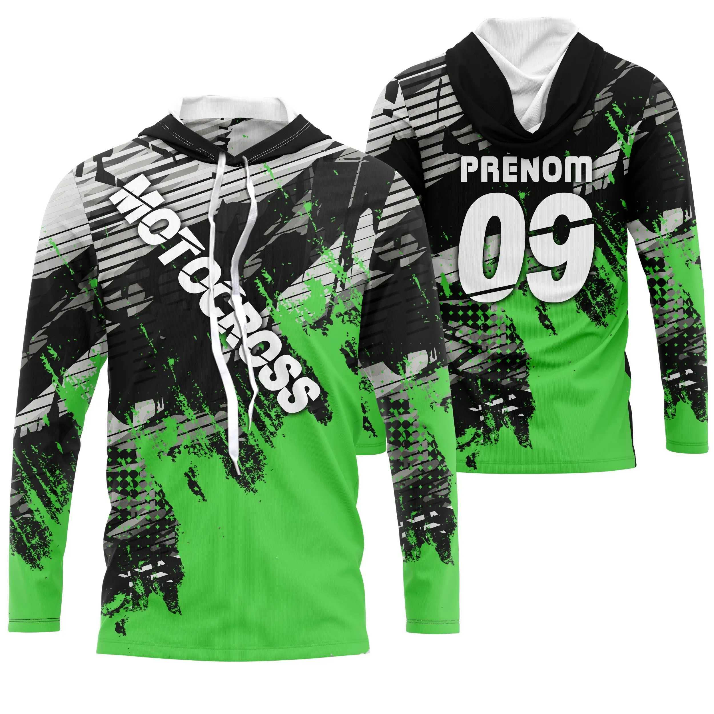 Maillot Cross Personnalisé Vert, Cadeau Pilote Moto Cross, Courses Tout-Terrain - MZ0512052203