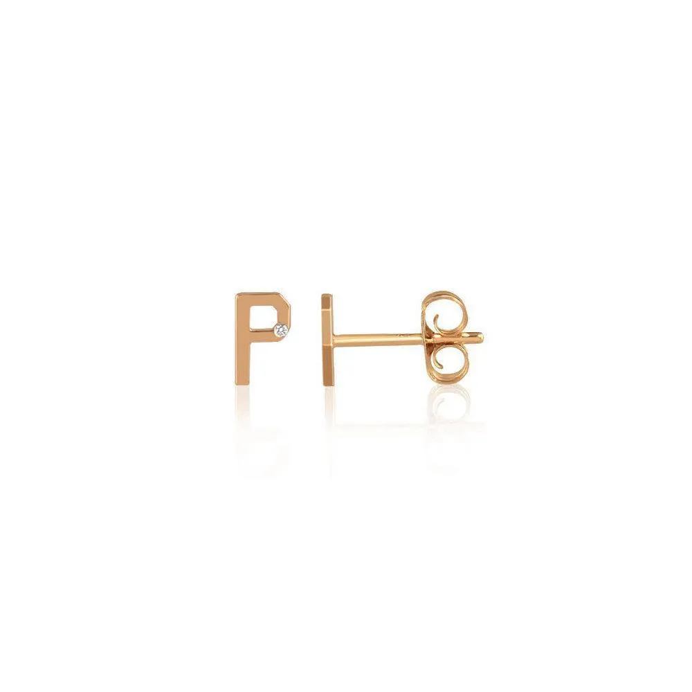 Mini Letter Stud Earrings