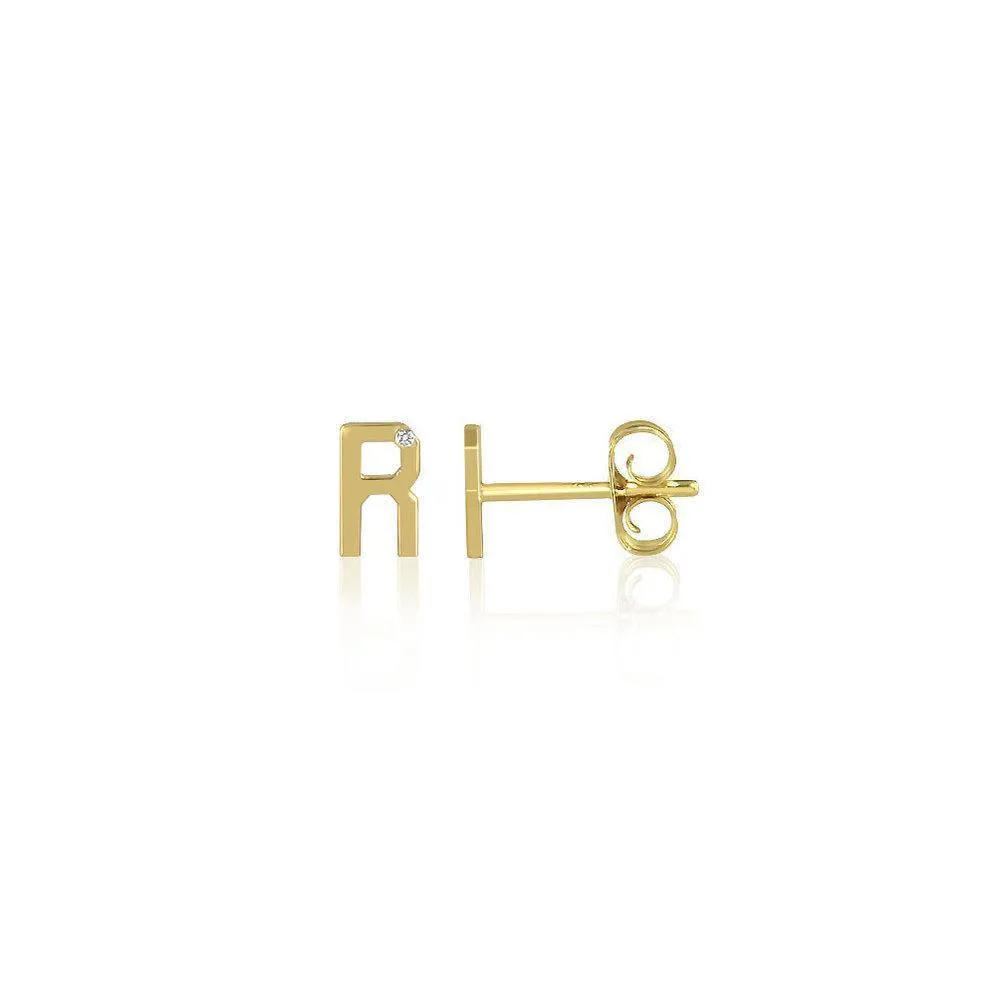 Mini Letter Stud Earrings