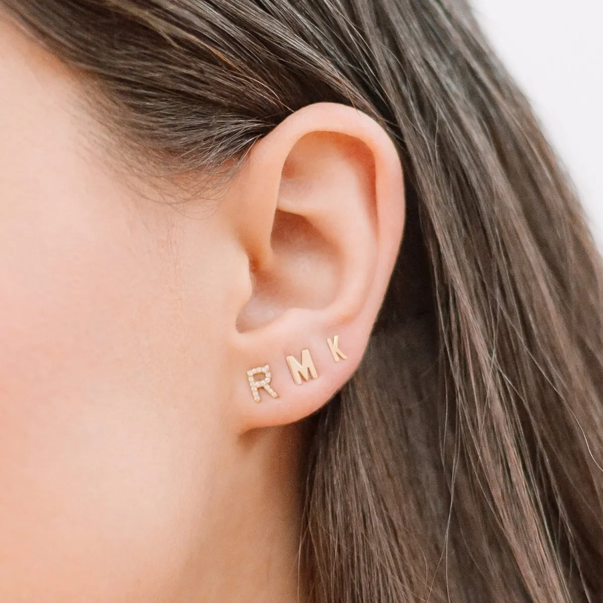 Mini Letter Stud Earrings