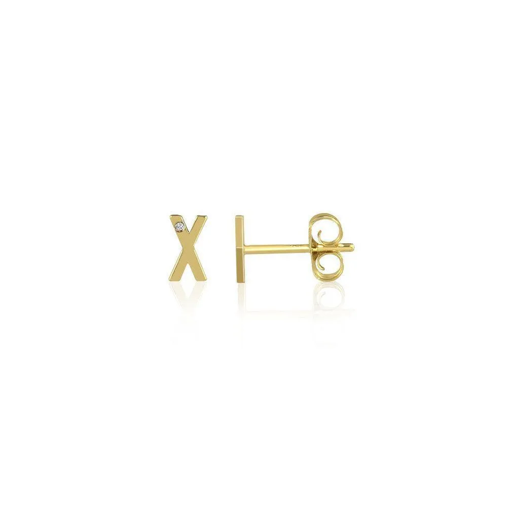 Mini Letter Stud Earrings