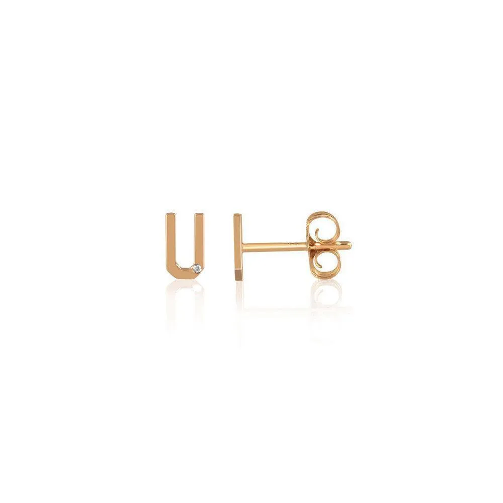 Mini Letter Stud Earrings