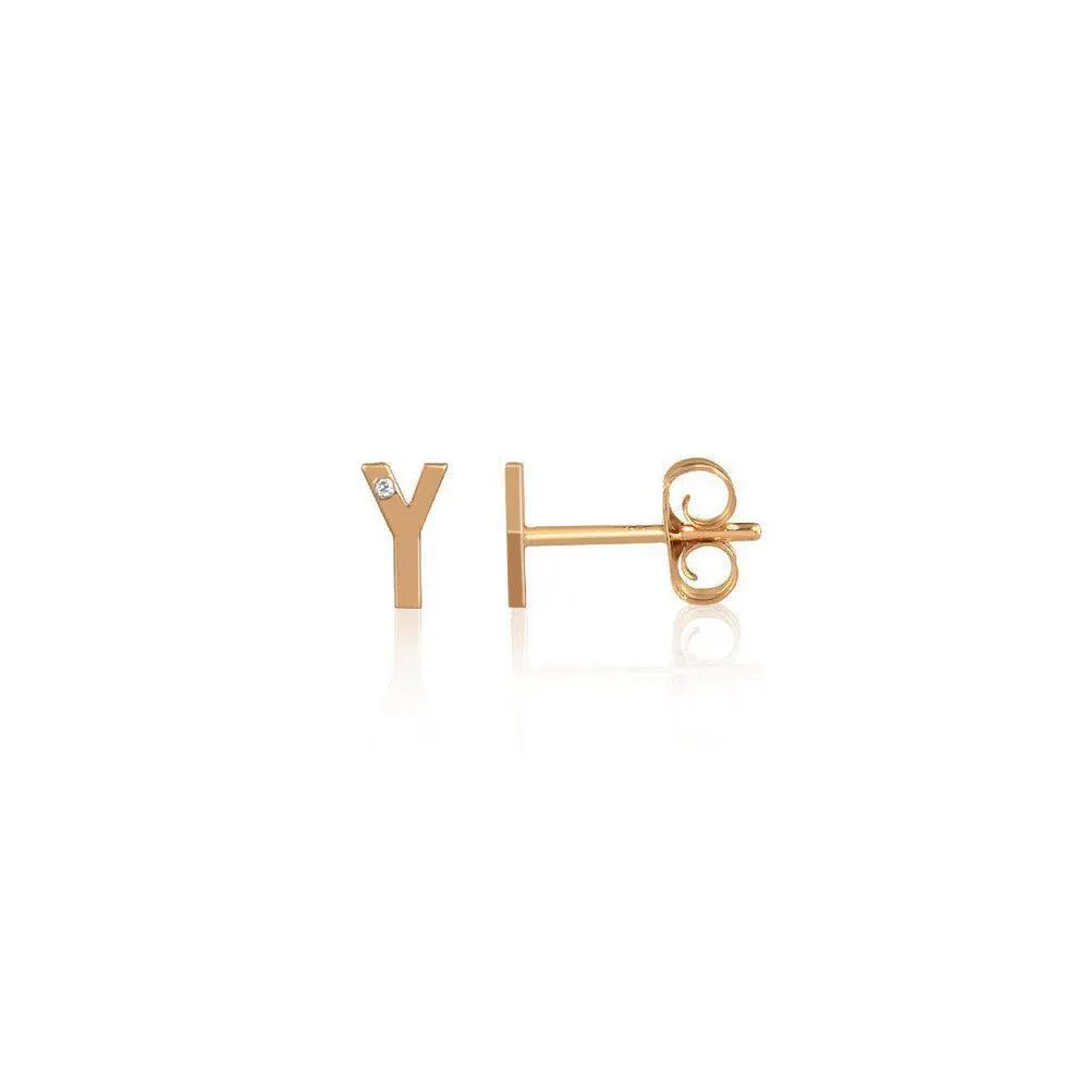 Mini Letter Stud Earrings