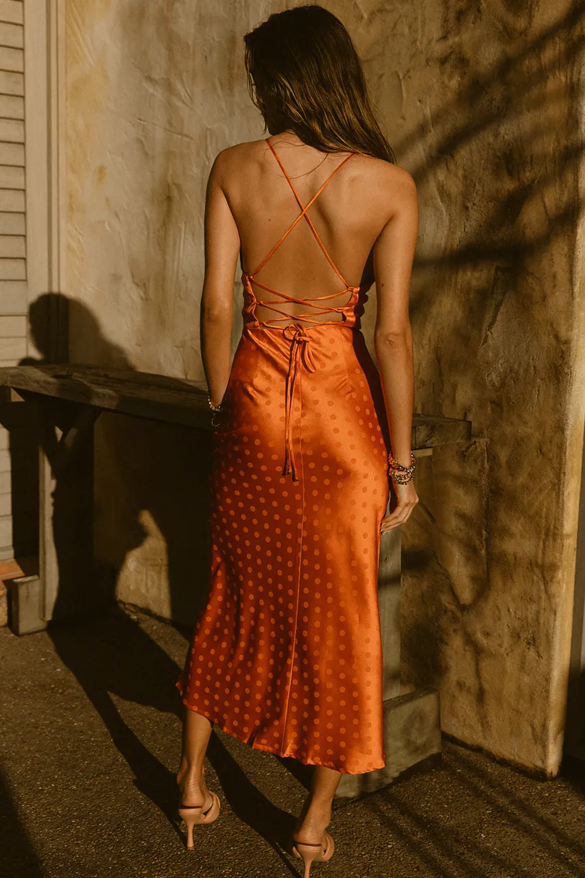 Nadia Slip Dress - Orange Spot