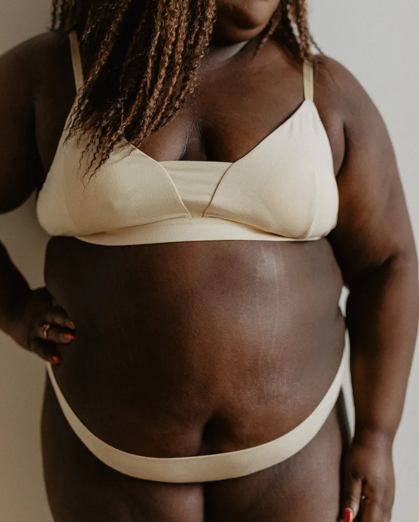 Organic Cotton Classic Curvy Bralette - Beige *FINAL SALE*