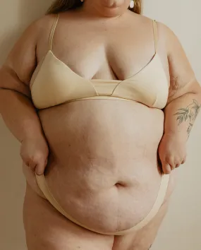 Organic Cotton Classic Curvy Bralette - Beige *FINAL SALE*