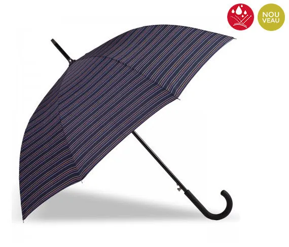 Parapluie Canne X-TRA Sec Isotoner Rayures Caravelle 09457