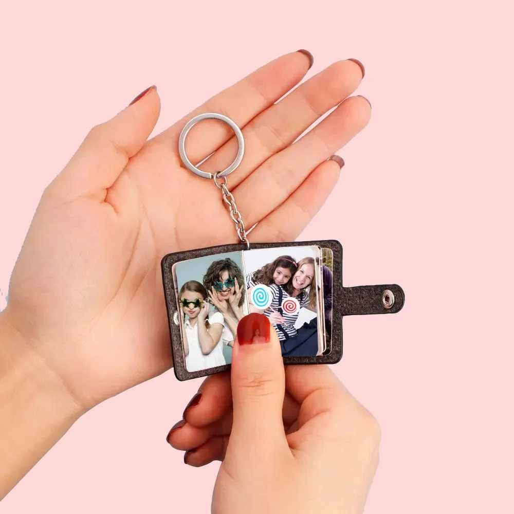 Personalized 12 Photos Album Keyring Custom Photo keychain Pendant Valentine's Day Gift