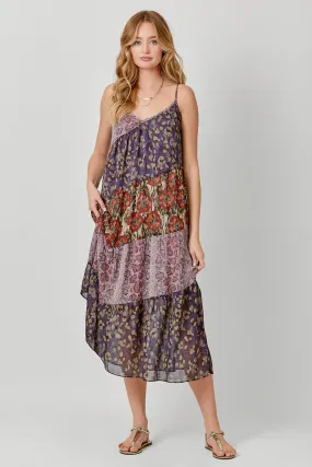 Print Mixed Maxi Dress - Leopard Mix