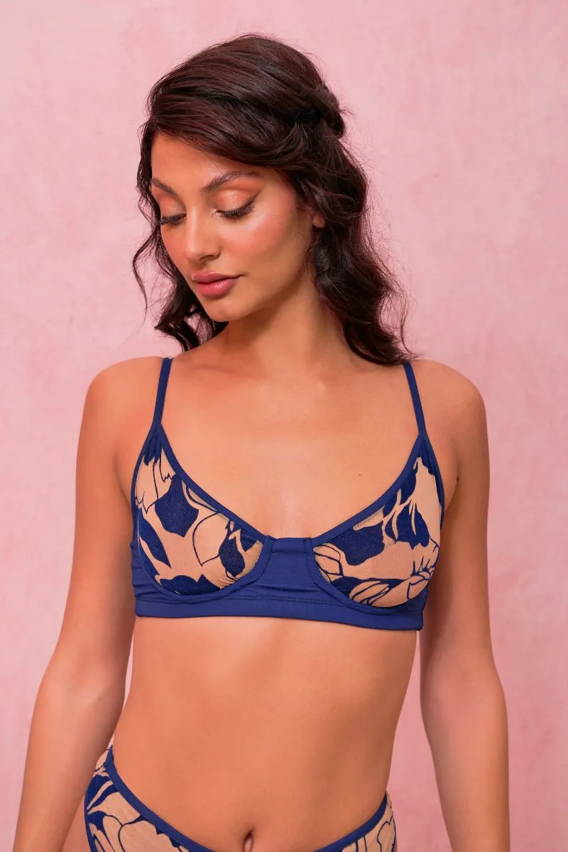 RAD Paradiso Inferno Top - Dark Blue/Nude